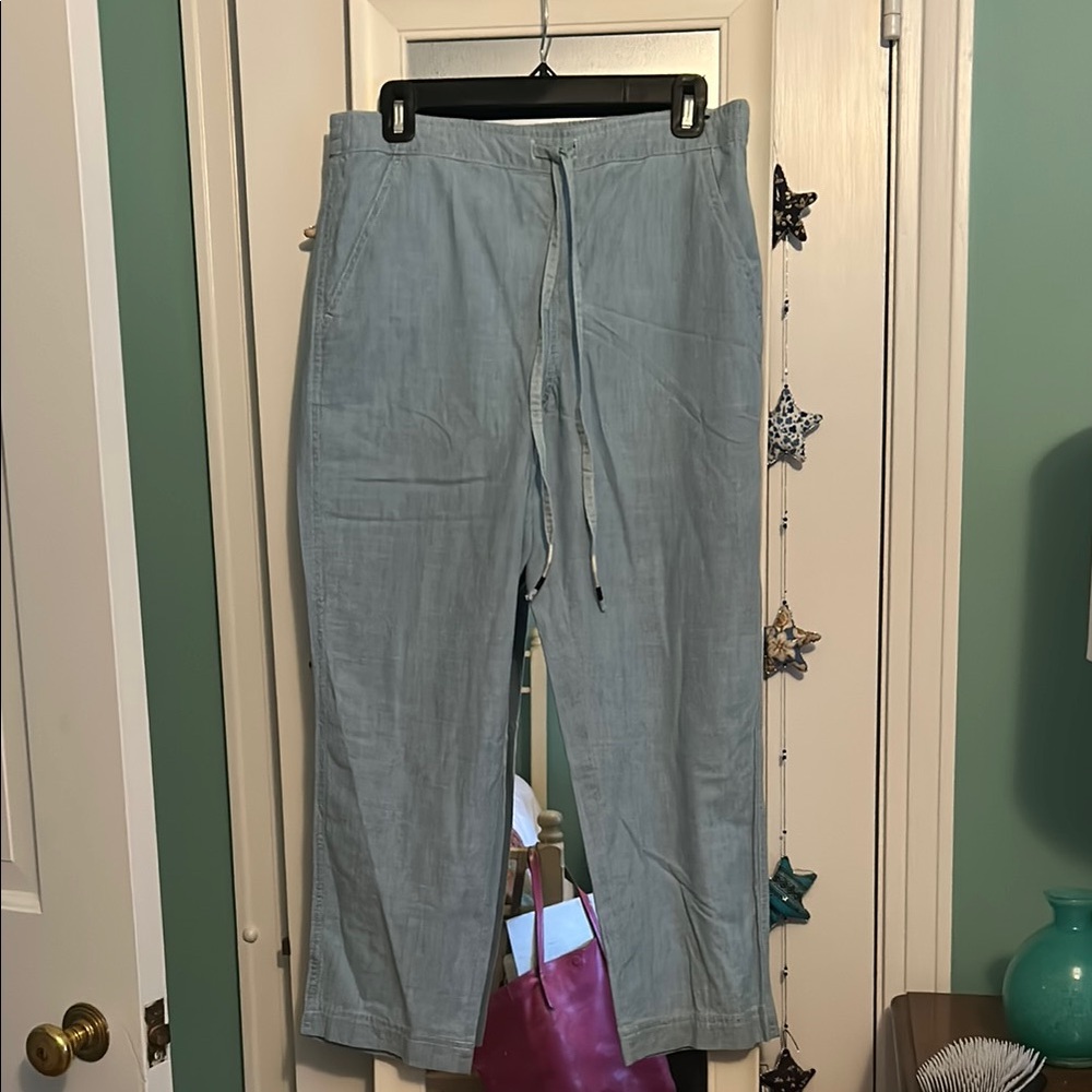 J Crew chambray Light Blue Drawstring Pants S